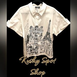 Karl Lagerfeld White Casual Button Down Shirt NWT